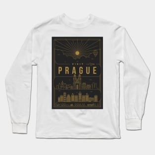 Prague Minimal Lineal Poster Long Sleeve T-Shirt